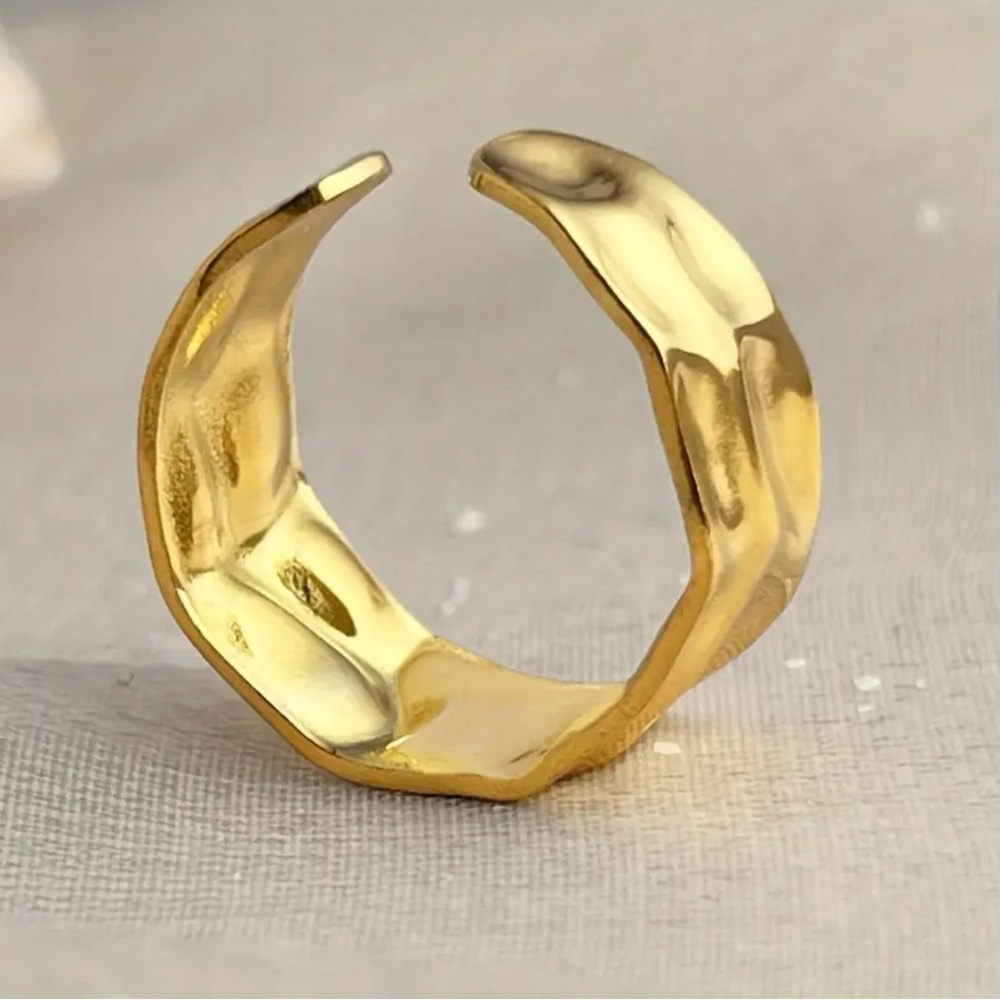 Wide Design With Texture Open Ring, - image 1